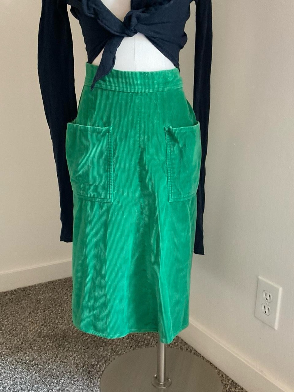 Vintage 70s L.L. bean Green Corduroy Pocket Apron
